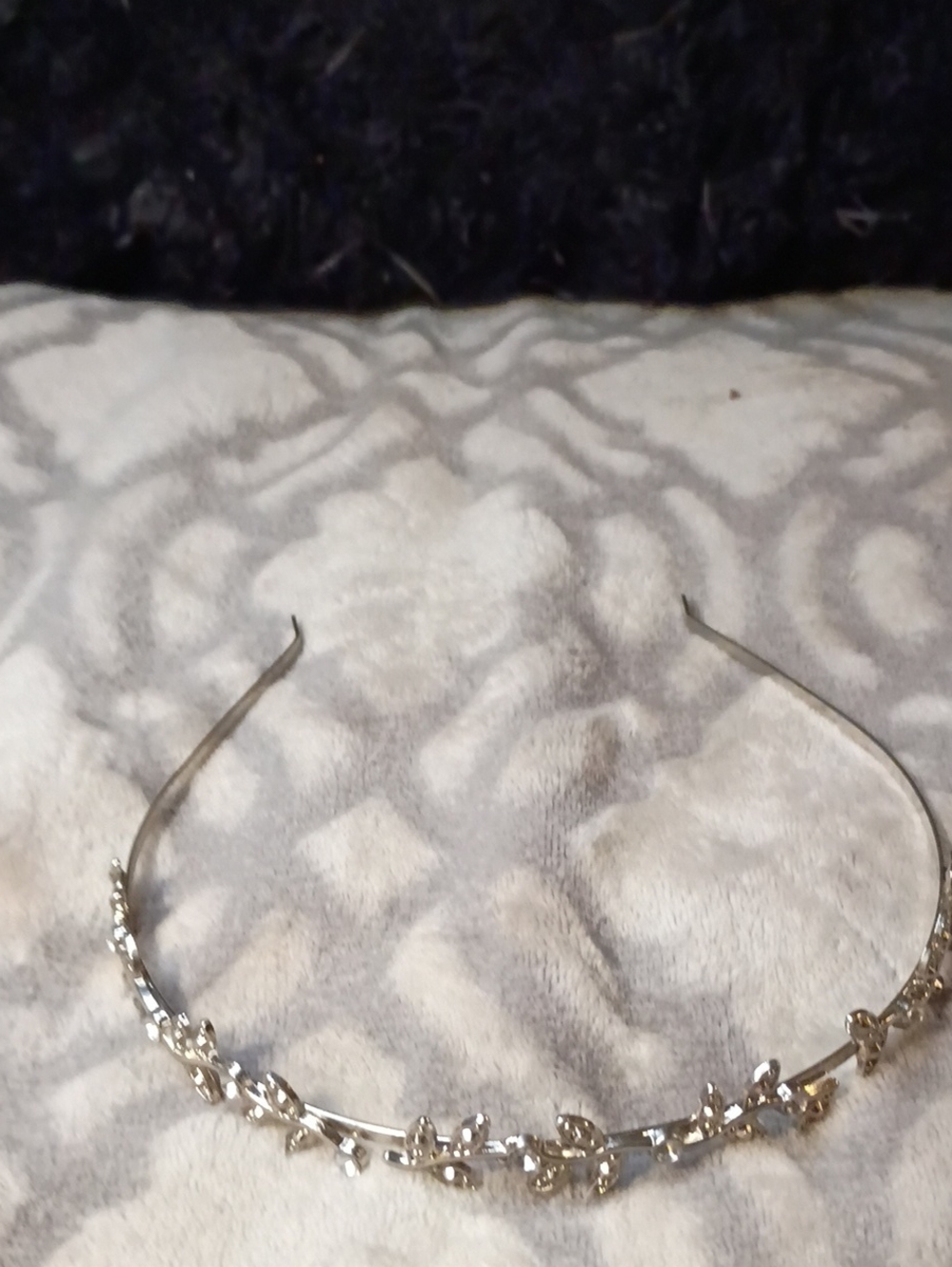 Silver Floral Crystal Headband - Women Accessories Hair Accessories